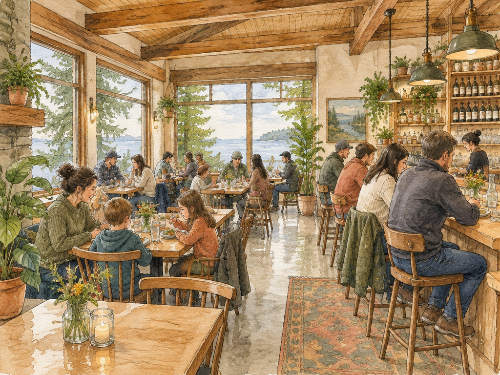 Example of a saved restaurant, hand-drawn illustration